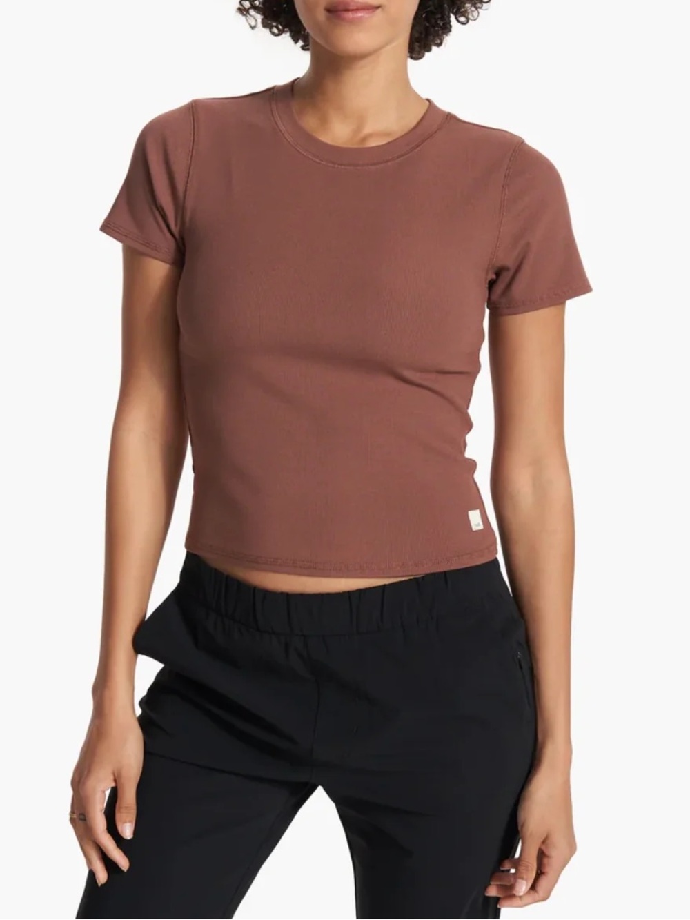 Brown Vuori Pose Fitted Tee - Picture 5 of 5